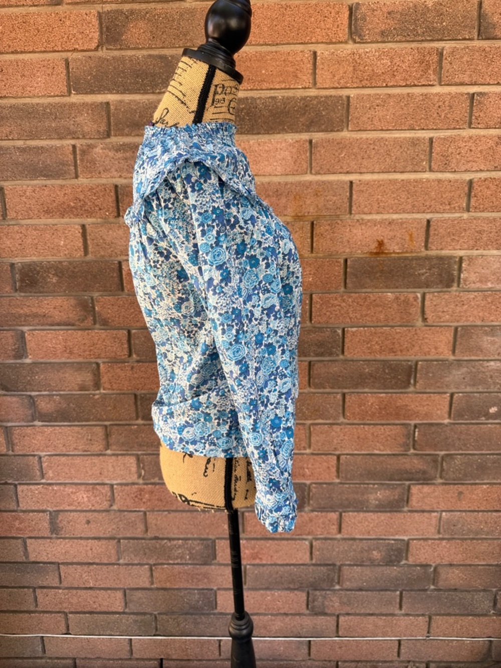 J. Crew Liberty London Elysian Day Blue Floral Smocked Size XXS - Picture 3 of 5
